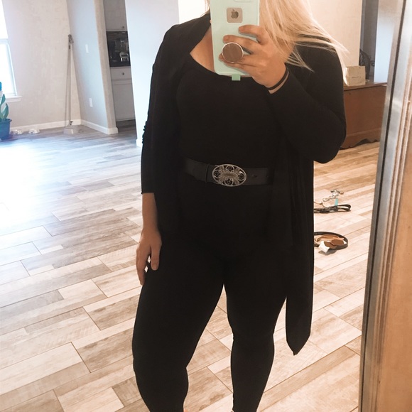 Vintage Black Belt Mauve Belt Buckle - Picture 2 of 5